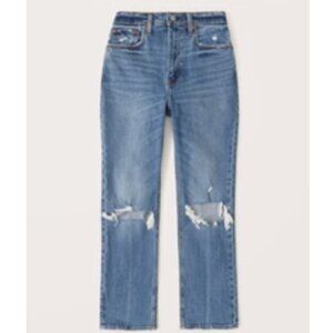 A&F Curve Love Ultra High Rise Ankle Straight Jean 24REG